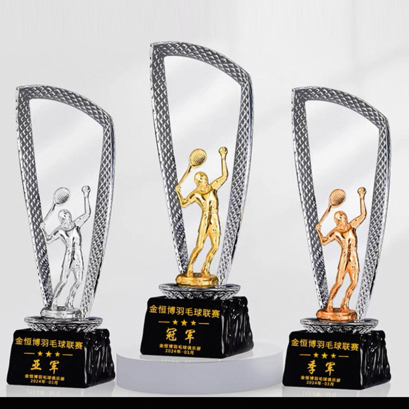 Badminton Cup - Kişiselleştirilmiş Kristal Kupa, Basketbol Kupası, Futbol,