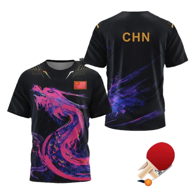 Badminton Aesthetic - ÇİN Ejderha Masa Tenisi Grafik T